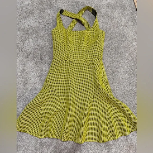 Missoni - Green Checkered Print Dress - Crossback Detail - size 6 - Beautiful - Picture 7 of 16